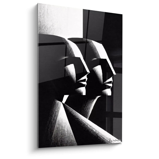 Gemälde Gedankenlinien - Ausgabe Schwarz und Weiß Abstrakt
