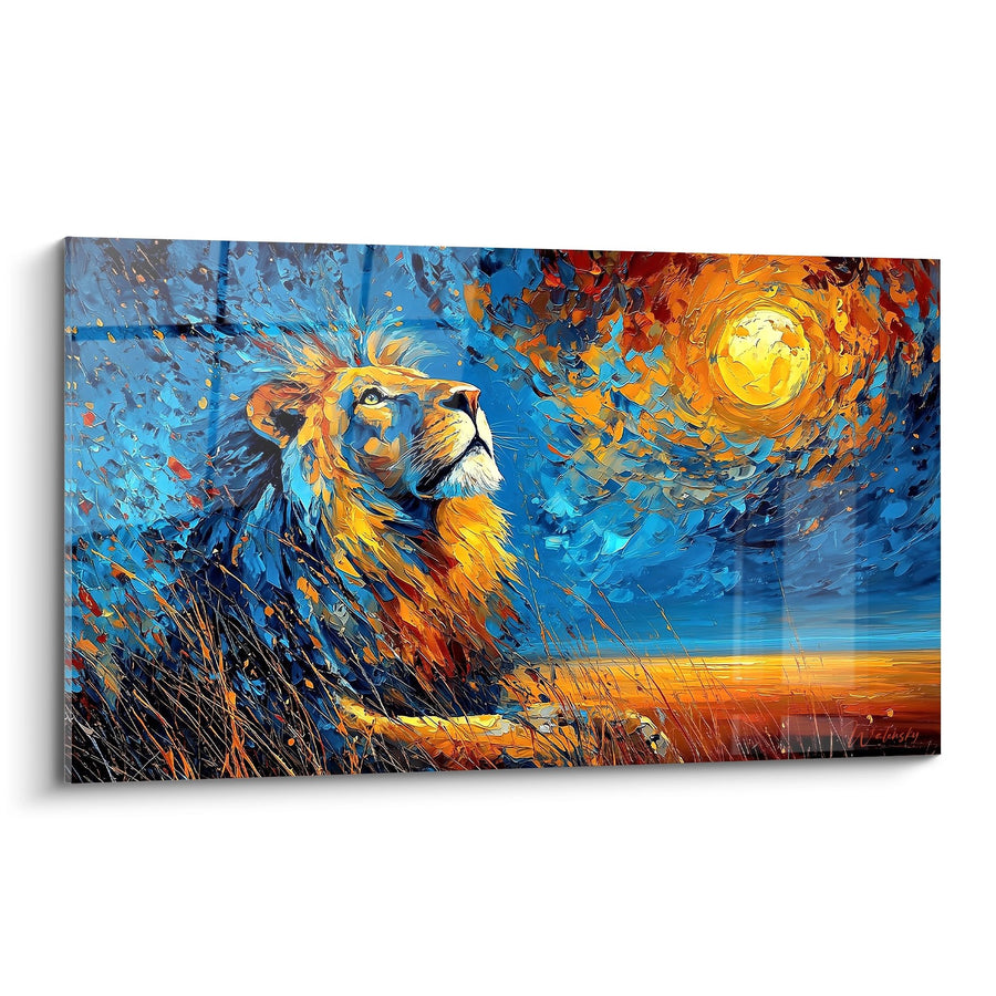 Tableau Lion Majestueux aux Couleurs Tourmentées - Roi des Savanes - Edition Lion