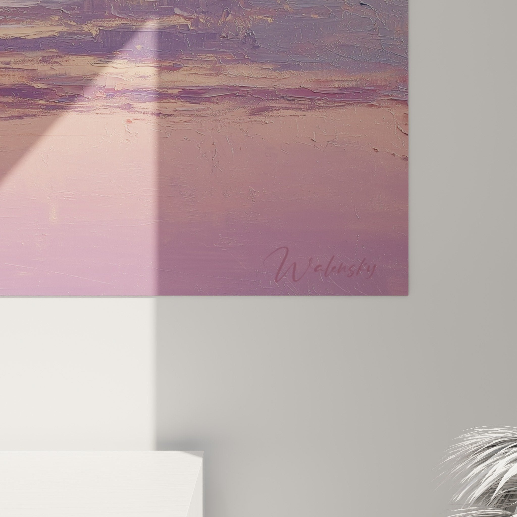 lion painting water scene natural reflections luminous light interior modern decoration