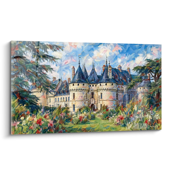 Painting Slate and Cream Castle with Flower Beds - Rose Alley - Loire Valley Edition France