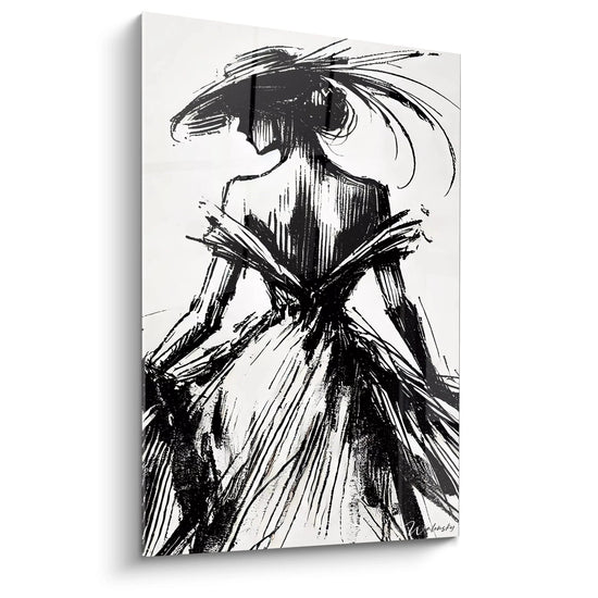 Gemälde Der Schatten der Eleganz - Abstrakte Schwarz-Weiß-Edition