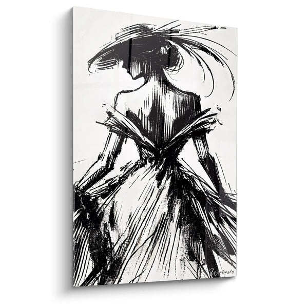 Cuadro La Sombra de la Elegancia - Edición Negro y Blanco Abstracto