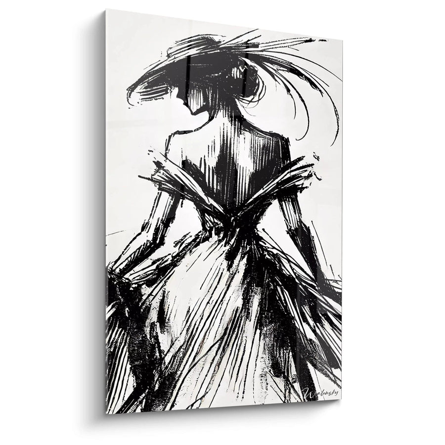 Cuadro La Sombra de la Elegancia - Edición Negro y Blanco Abstracto