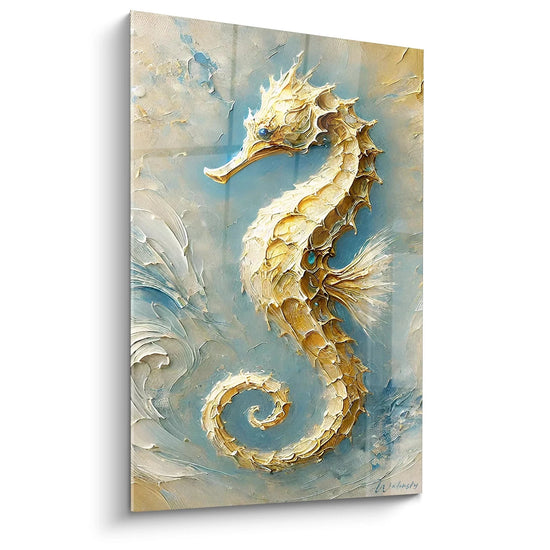 The Gold of the Abyss Painting - Seahorse Animals Edition