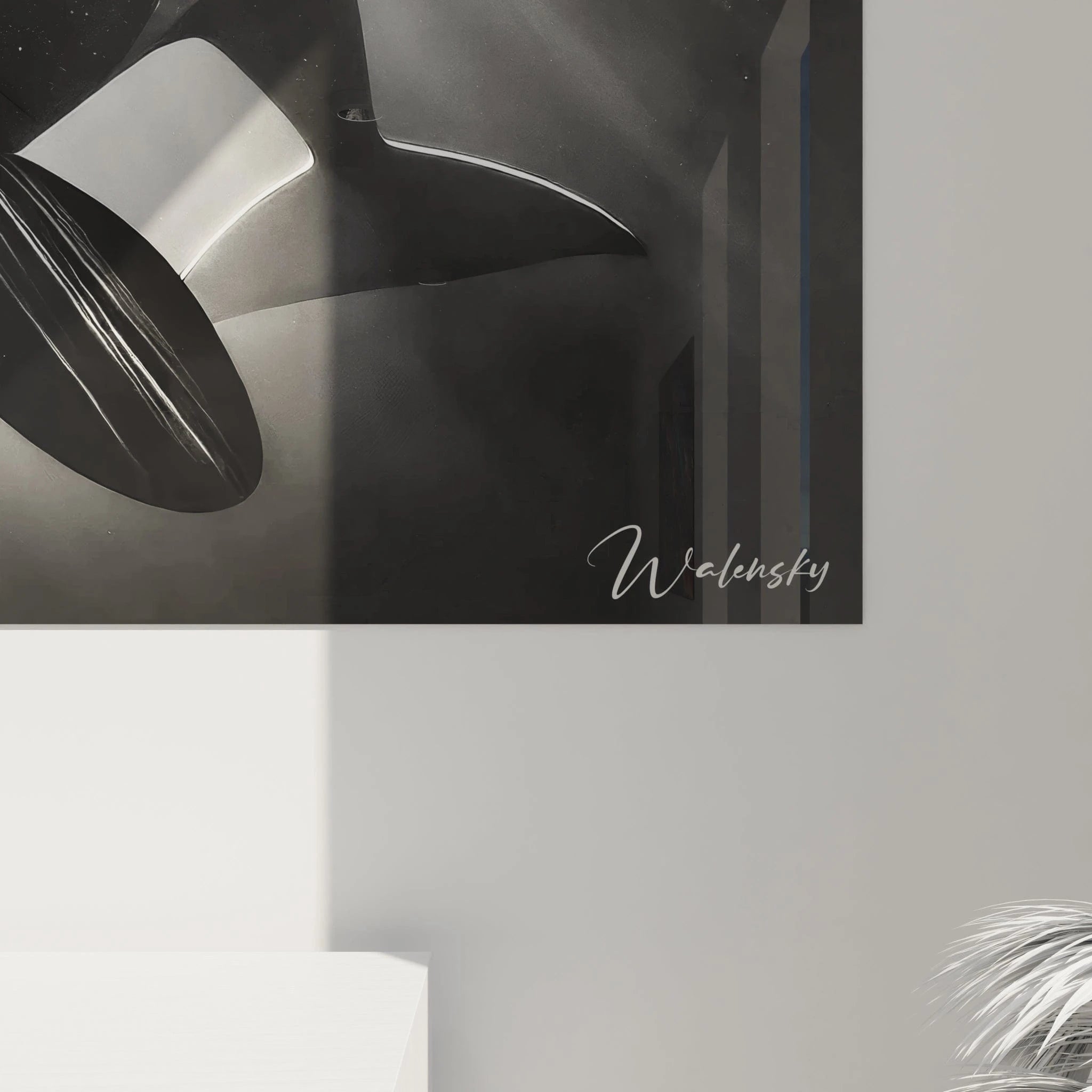 gros plan sur tableau orque révélant textures et détails travaillés rayons lumineux et monochromie pour une ambiance profonde et captivante
