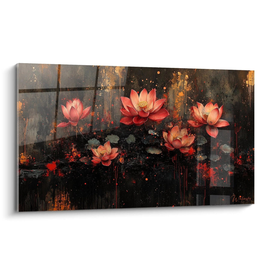 Tableau Lotus Nocturne - édition fleurs