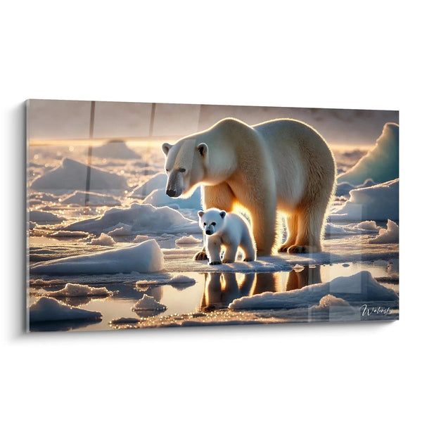 Glow on the Ice Floe Wall Art - Polar Bear Animals Edition