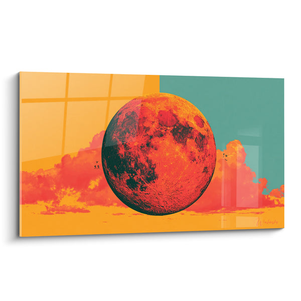 Tableau Astre rouge et orange flamboyant - Embrasement céleste - Edition Lune