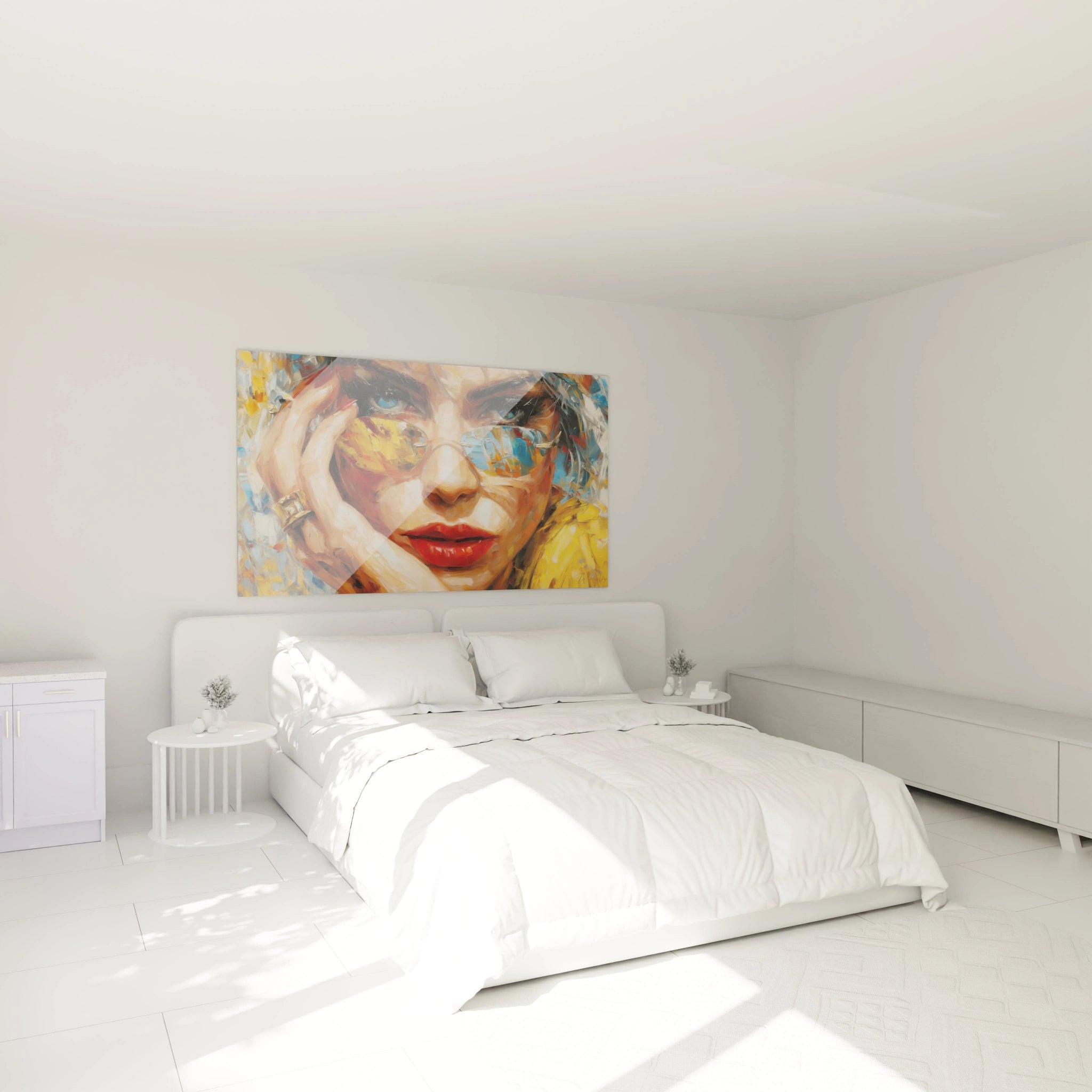 Tableau lunettes dorées de Walensky, art mural élégant pour embellir votre chambre