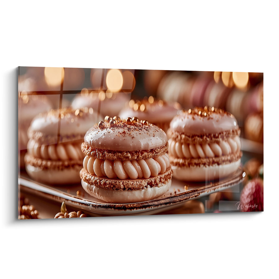 Tableau Macaron chocolat crème beige et cuivrée - Douceur cuivrée - Edition Macaron