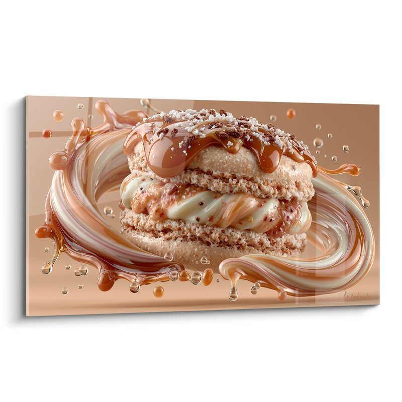Tableau Macaron caramel et crème tourbillonnante - Tourbillon gourmand - Edition Macaron