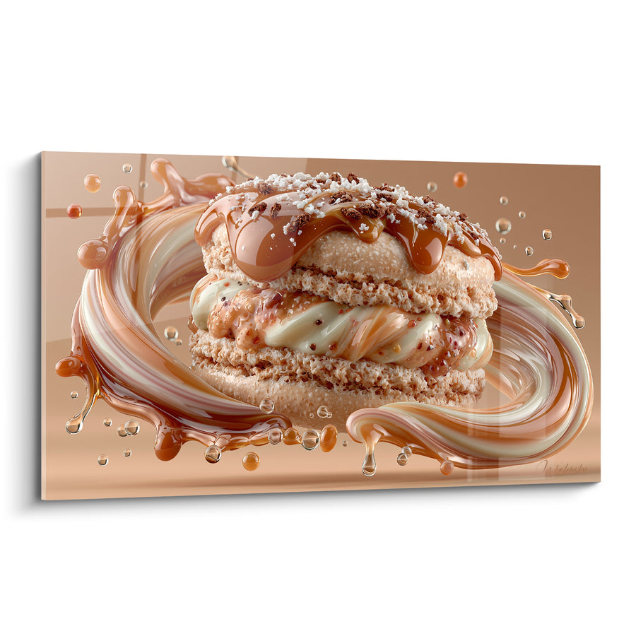 Tableau Macaron caramel et crème tourbillonnante - Tourbillon gourmand - Edition Macaron