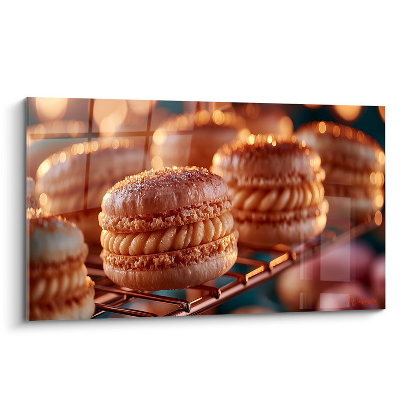 Tableau Macaron caramel et cuivre à la ganache torsadée - Reflets de vitrine - Edition Macaron