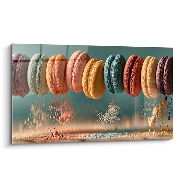 Cuadro Macarons Colgantes Malva y Azul Púrpura - Évasion Deliciosa - Edición Macaron