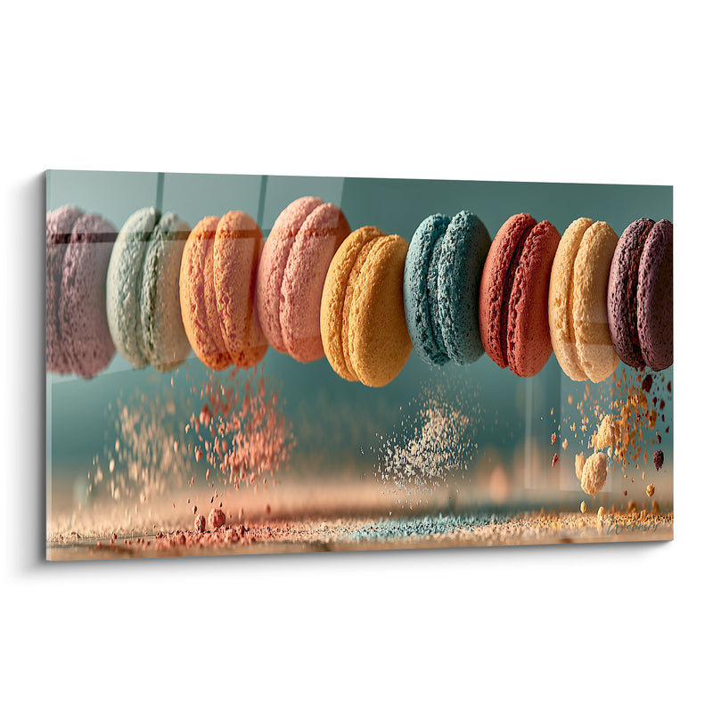 Tableau Macarons suspendus mauve et bleu poudré - Envolée gourmande - Edition Macaron