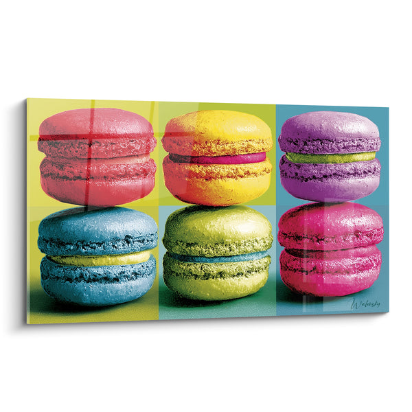 Cuadro Macarons Apilados Fucsia y Azul Petróleo - Fiesta Deliciosa - Edición Macaron