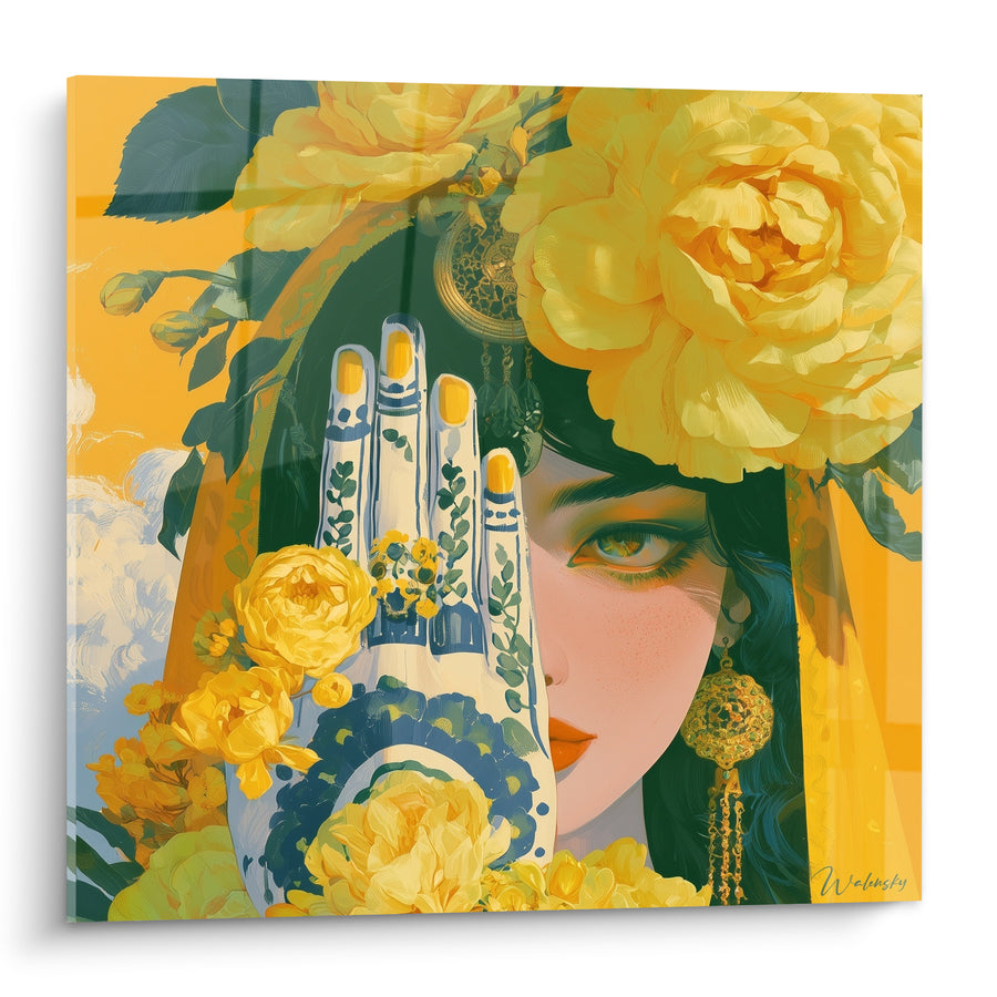 Painting of Fatima's Hand Hiding a Face - Veiled Secret - Fatima's Hand Edition
