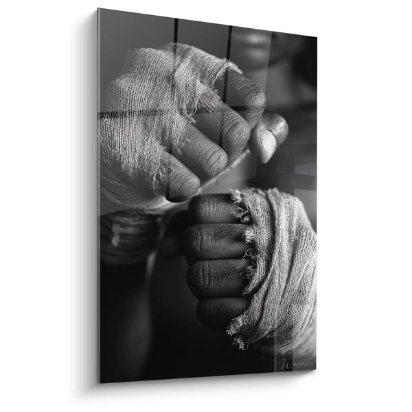 Tableau mains vintage - Sagesse du temps - Edition sports noir et blanc