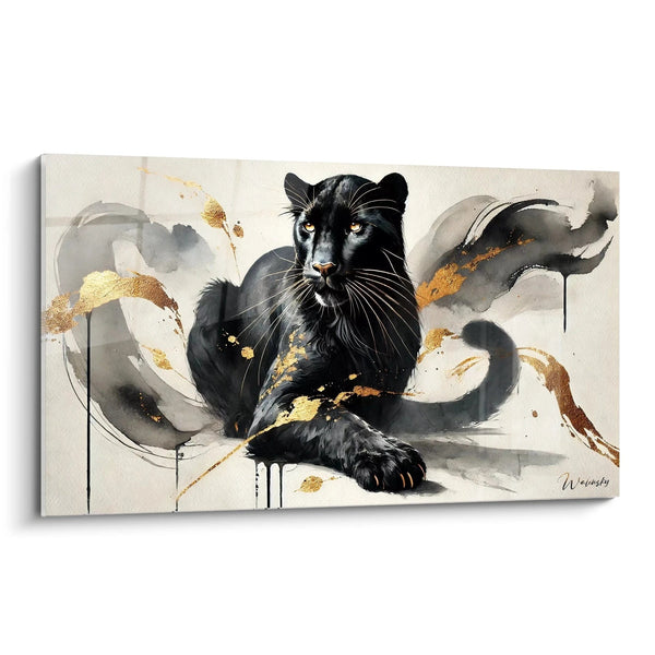 Tableau Majesté en Noir - Édition Panthère Noire Animaux