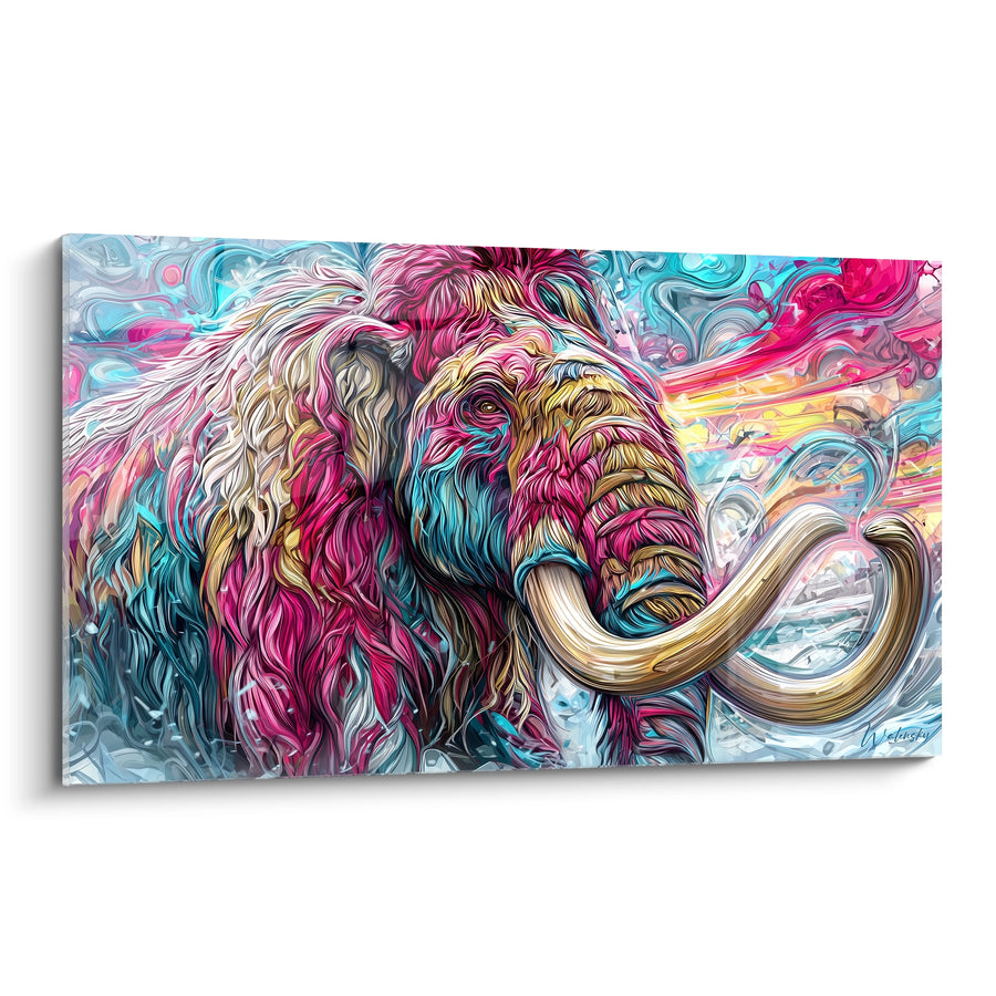 Tableau Mammouth laineux multicolore - Explosion créative - édition Mammouth laineux