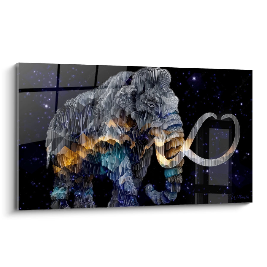 Tableau Mammouth laineux cosmique - Créature préhistorique dans l'espace - édition Mammouth laineux