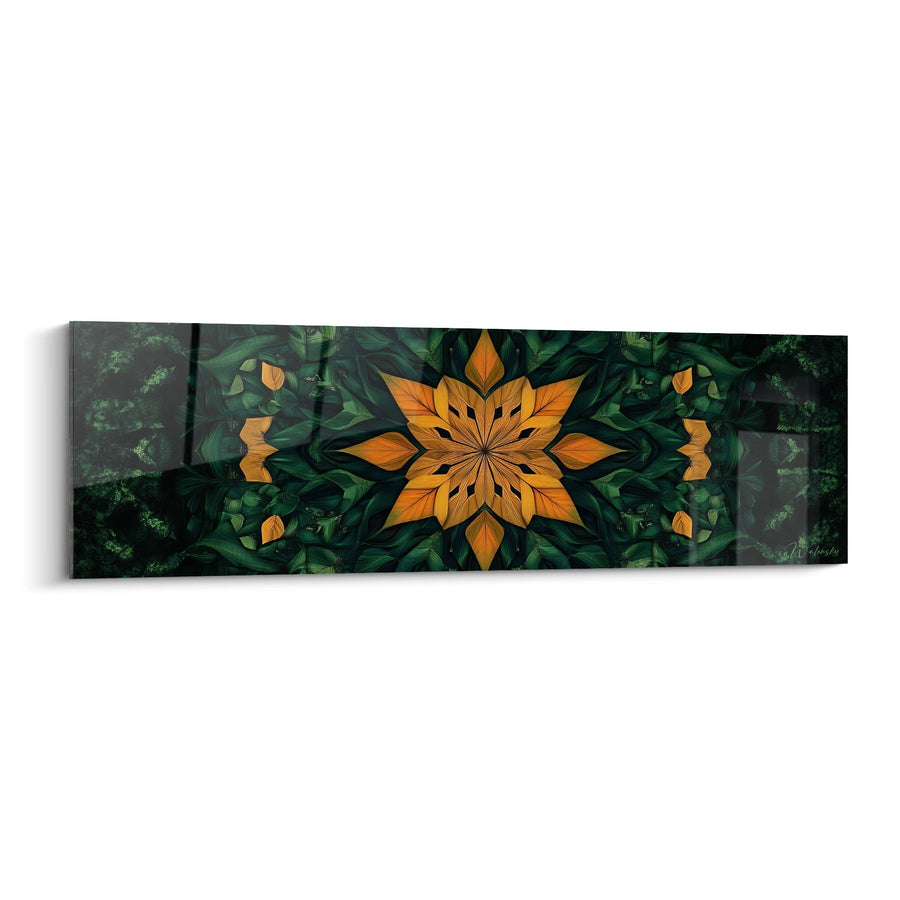Mandala floreale arancione - Armonia vegetale - edizione frattale