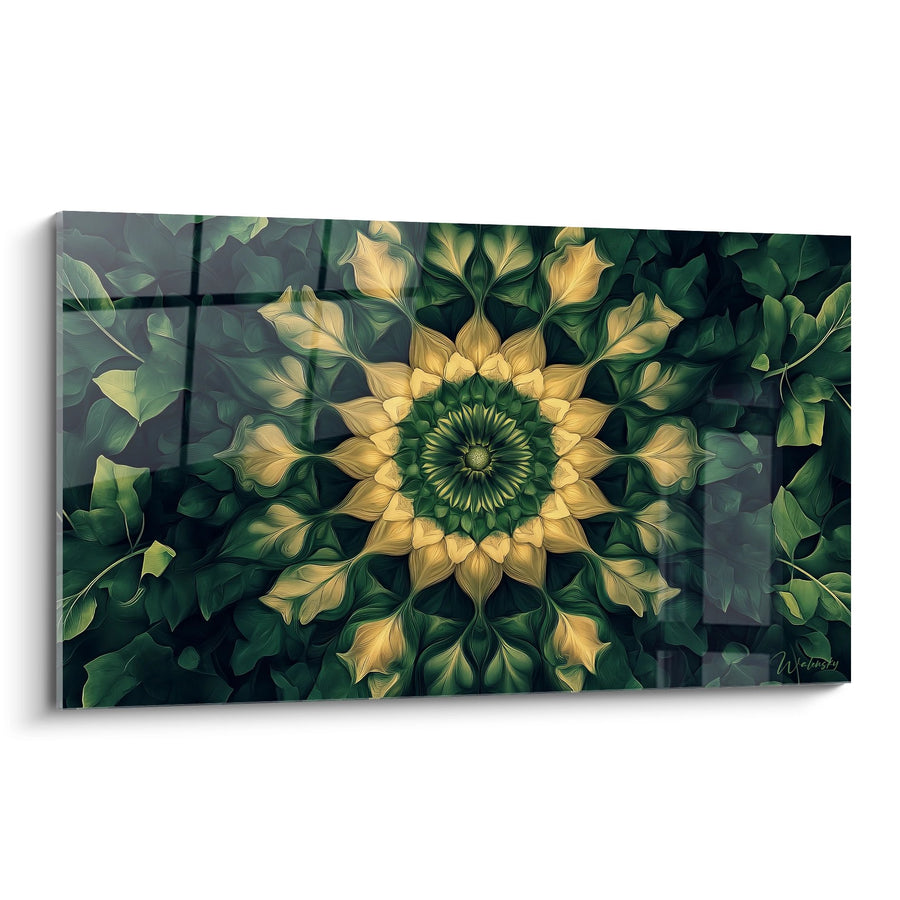Tableau mandala végétal - Harmonie naturelle - édition fractale