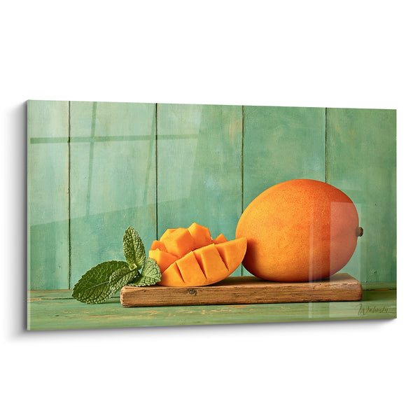Tableau Mangue entière et tranchée sur planche - Pause fruitée - Edition Mangue