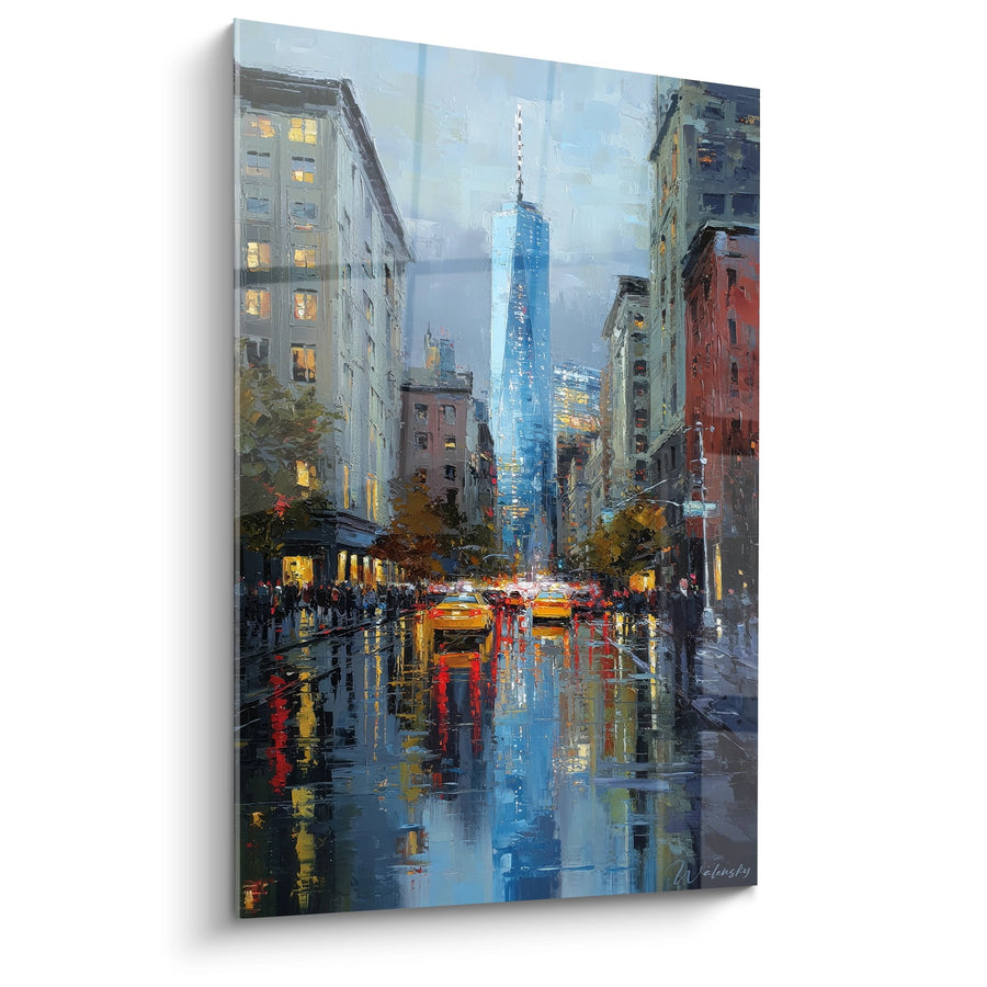 Tableau rue de Manhattan sous la pluie - Reflets urbains - édition New York