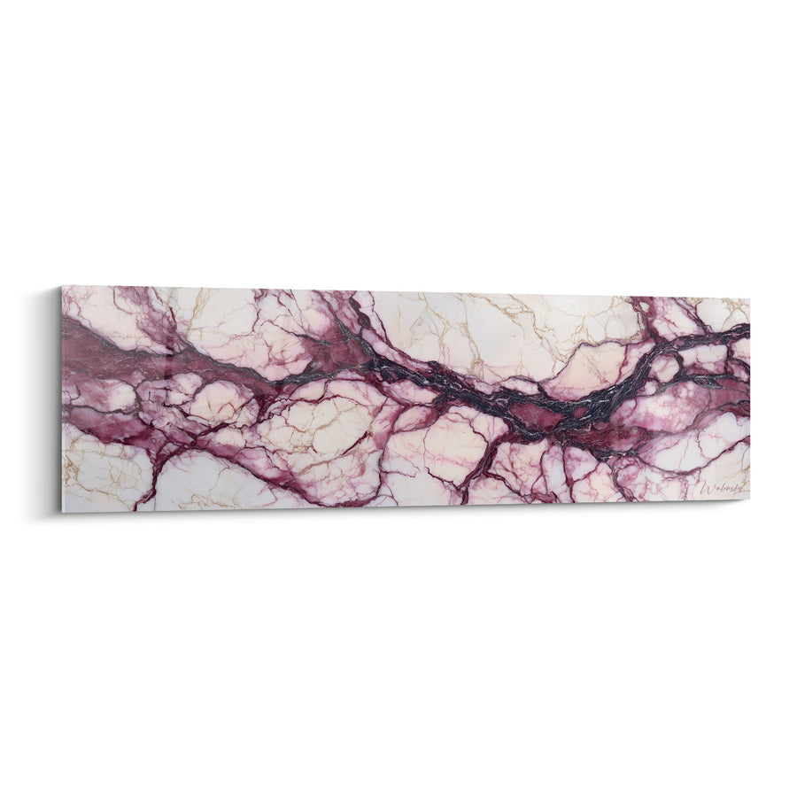 Tableau Veines Pourpres et Blanches Fluides - Symphonie Minérale - Edition Marbre abstrait
