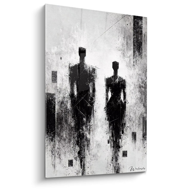 Tableau Marche dans l'Ombre - Edition Noir et Blanc Abstrait
