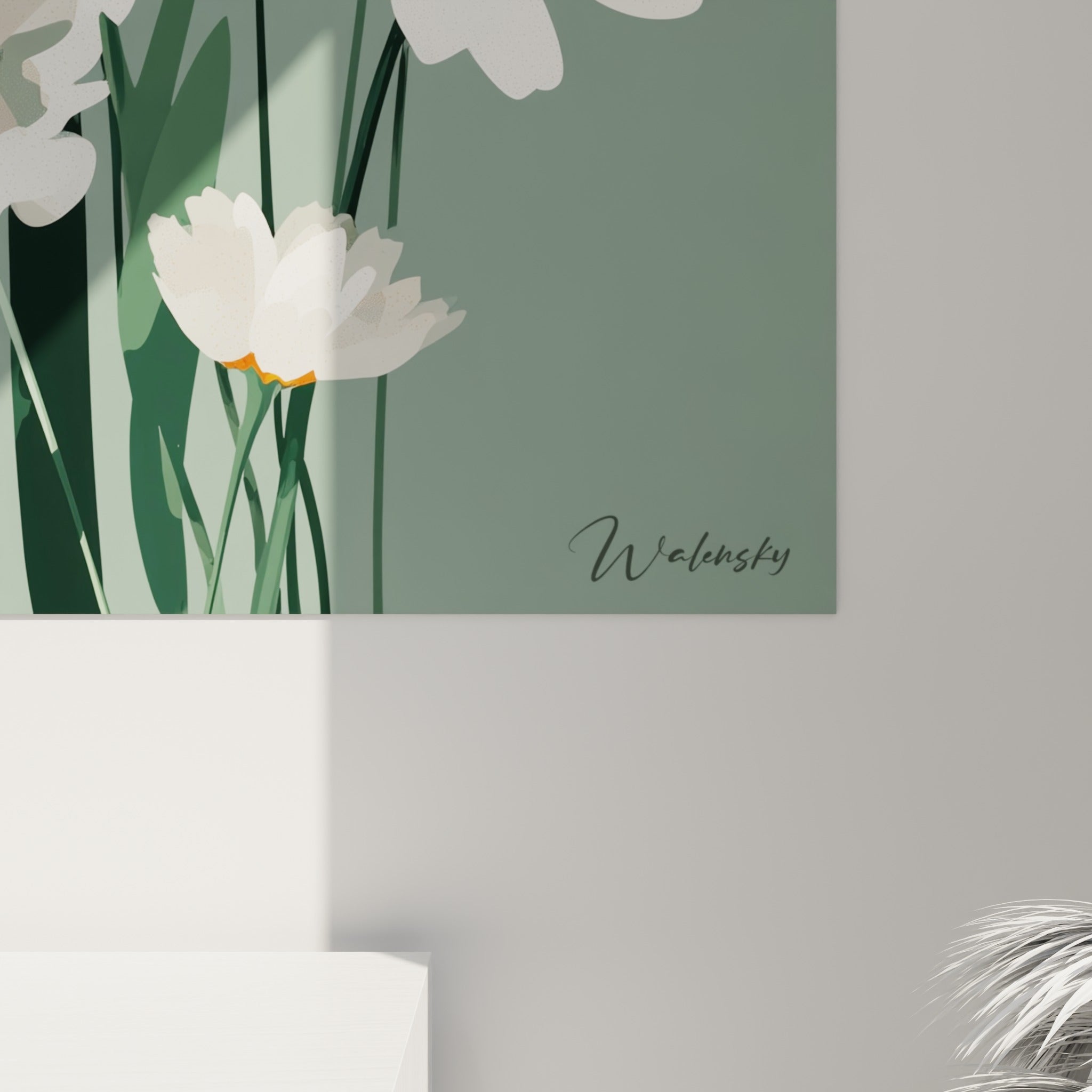 Détail des pétales blancs et du cœur orangé d'une marguerite montrant le grain de l'impression