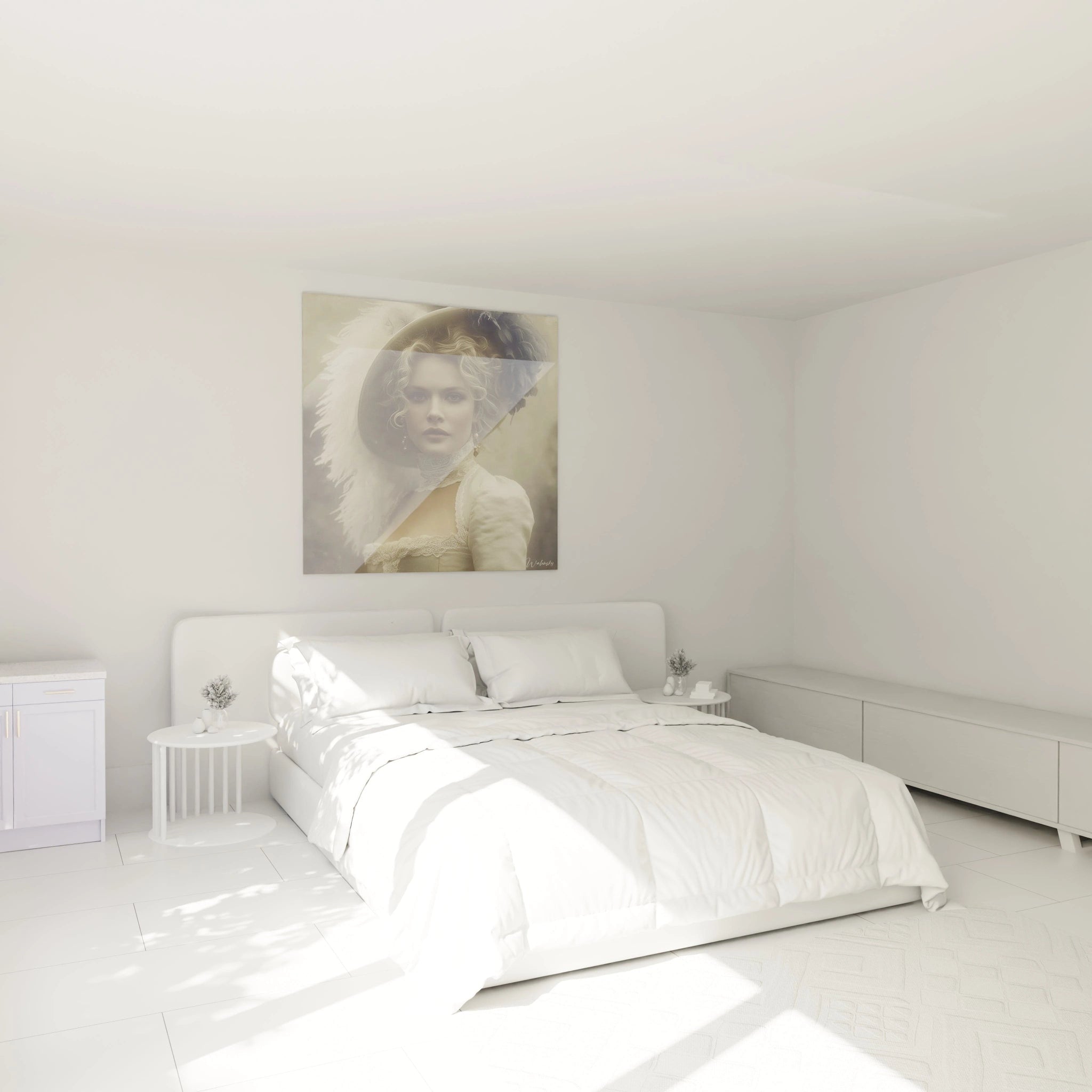 tableau Marie-Antoinette haut de gamme Walensky tableau mural portrait classique au dessus du lit blanc minimaliste