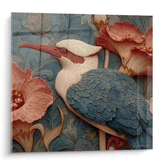 Cuadro pescador martín Sinfonía Floral - edición Art Nouveau