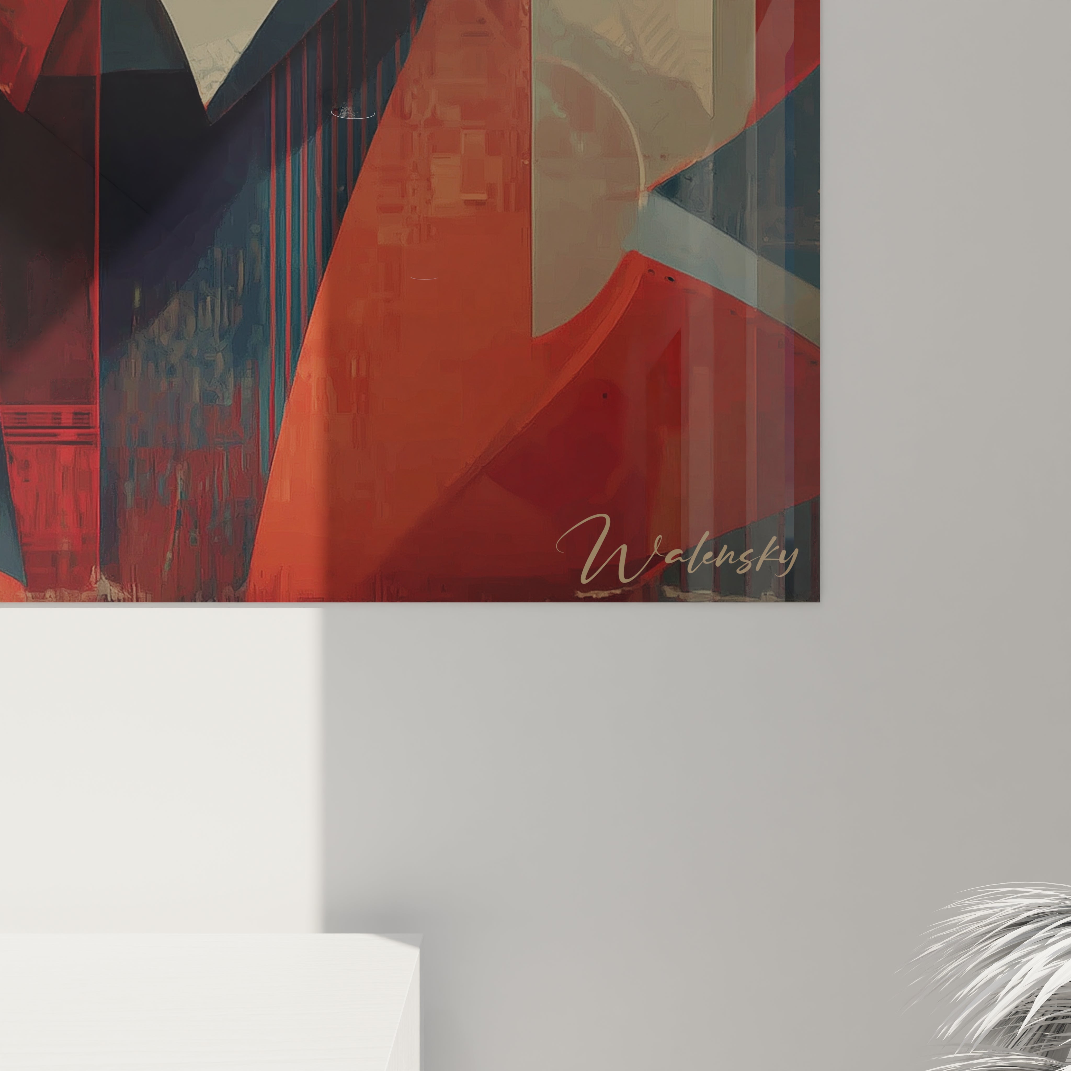 Tableau mural moderne de Walensky avec un design de tableau masque africain moderne vibrant et coloré
