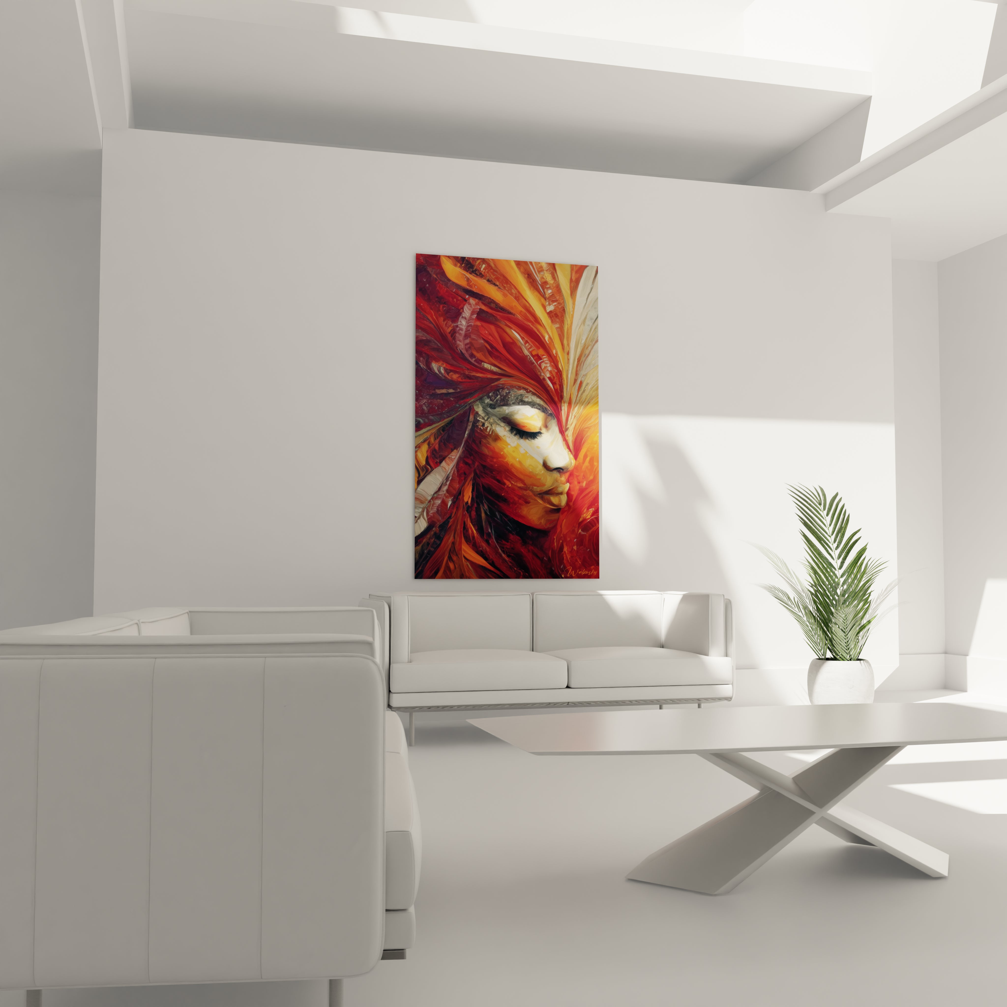 Tableau masque africain mural de Walensky avec des couleurs vives pour décorer votre intérieur