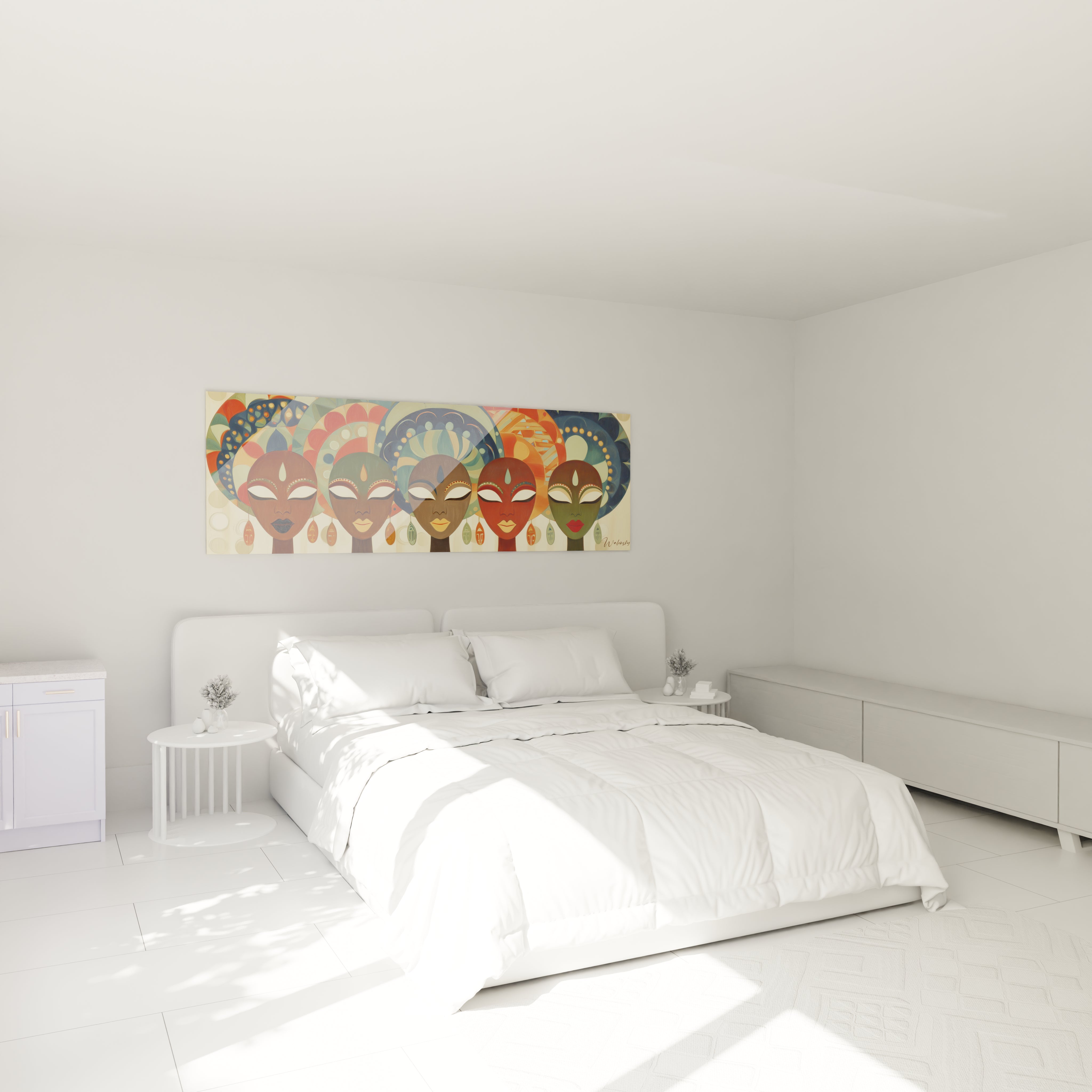 Tableau mural masque africain de Walensky, décor coloré pour ajouter du style à votre chambre