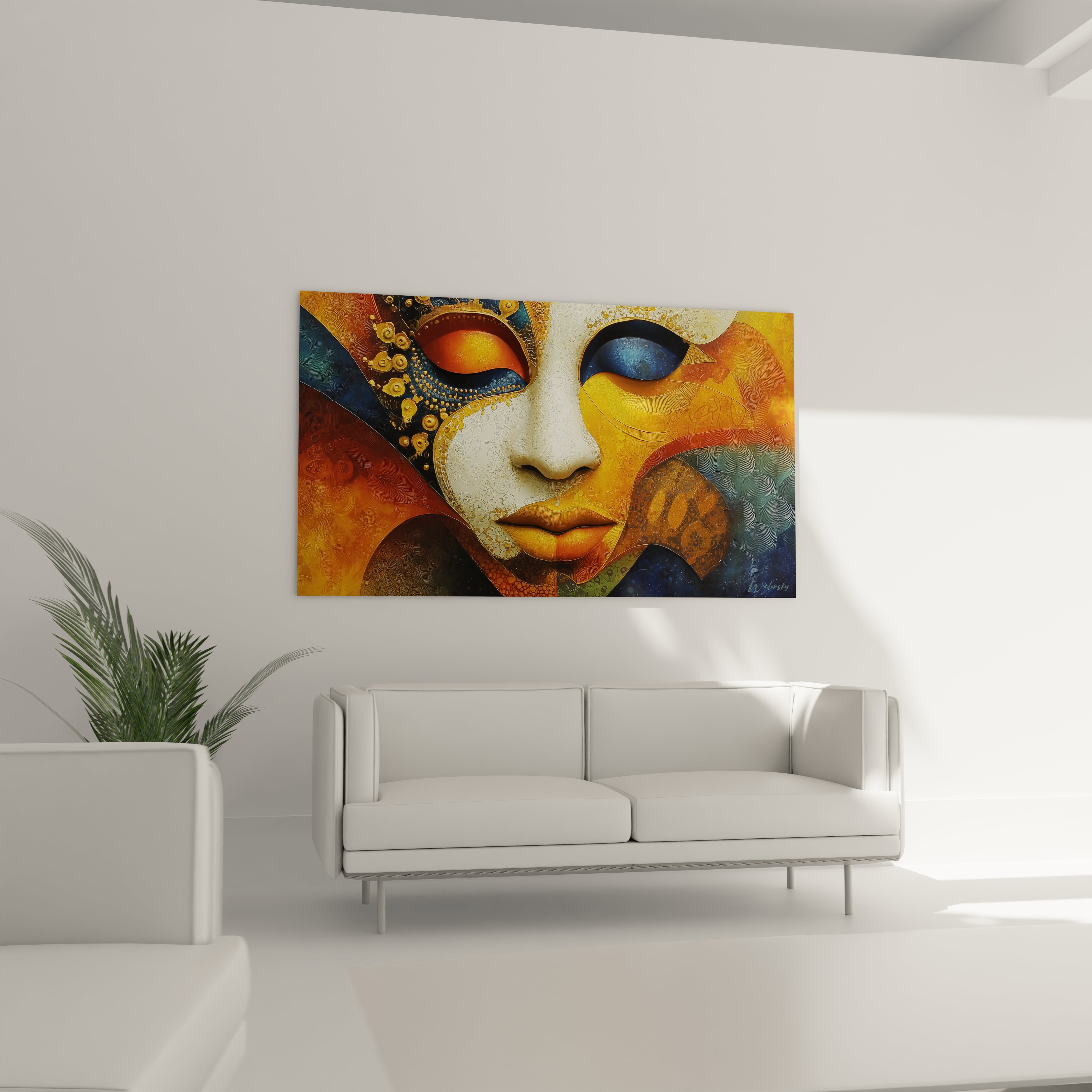 Tableau masque africain de Walensky avec des couleurs vibrantes pour embellir votre intérieur