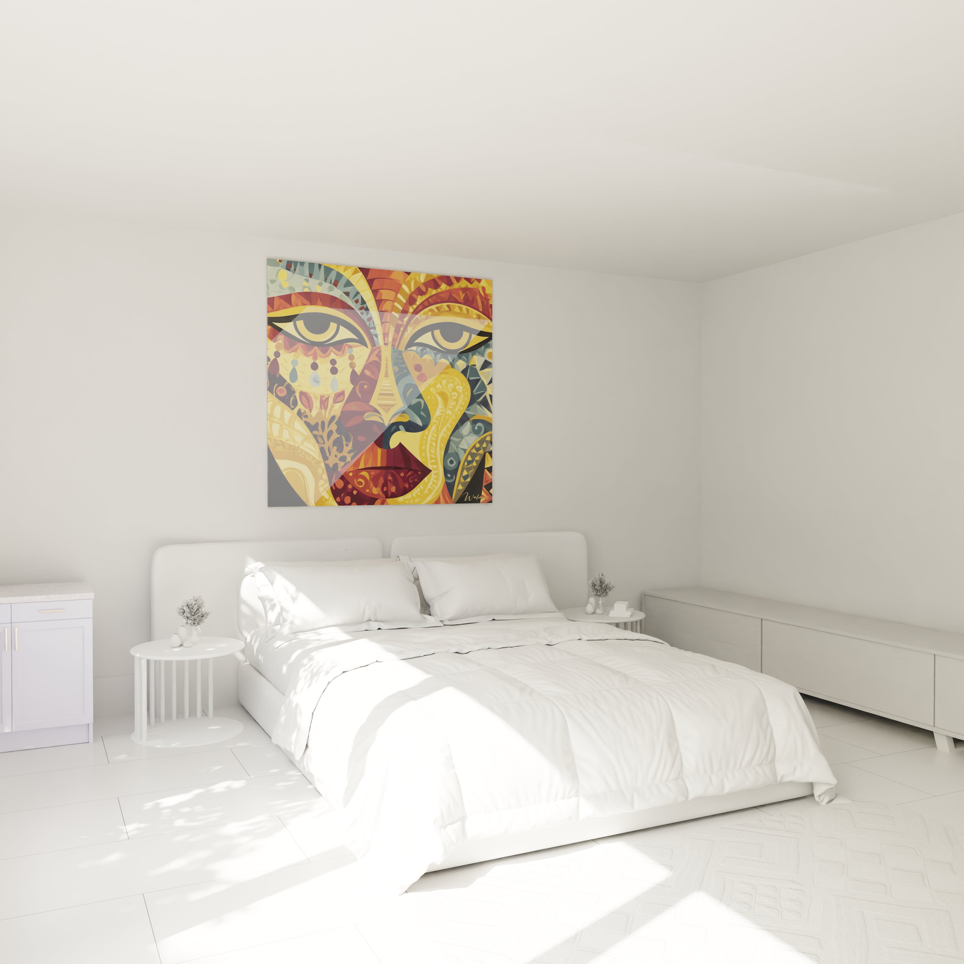 Tableau mural masque africain décoratif pour embellir une chambre moderne