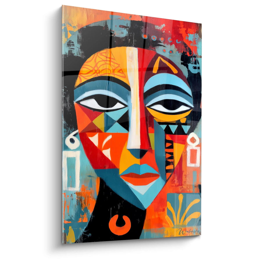 Tableau Masque Polychrome Cérémoniel - édition masque africain
