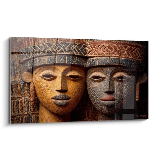 Tableau Masques africains ancestraux - Dualité spirituelle - édition Masque africain