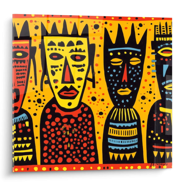 Cuadro Máscaras Herencia Tribal - edición arte tribal