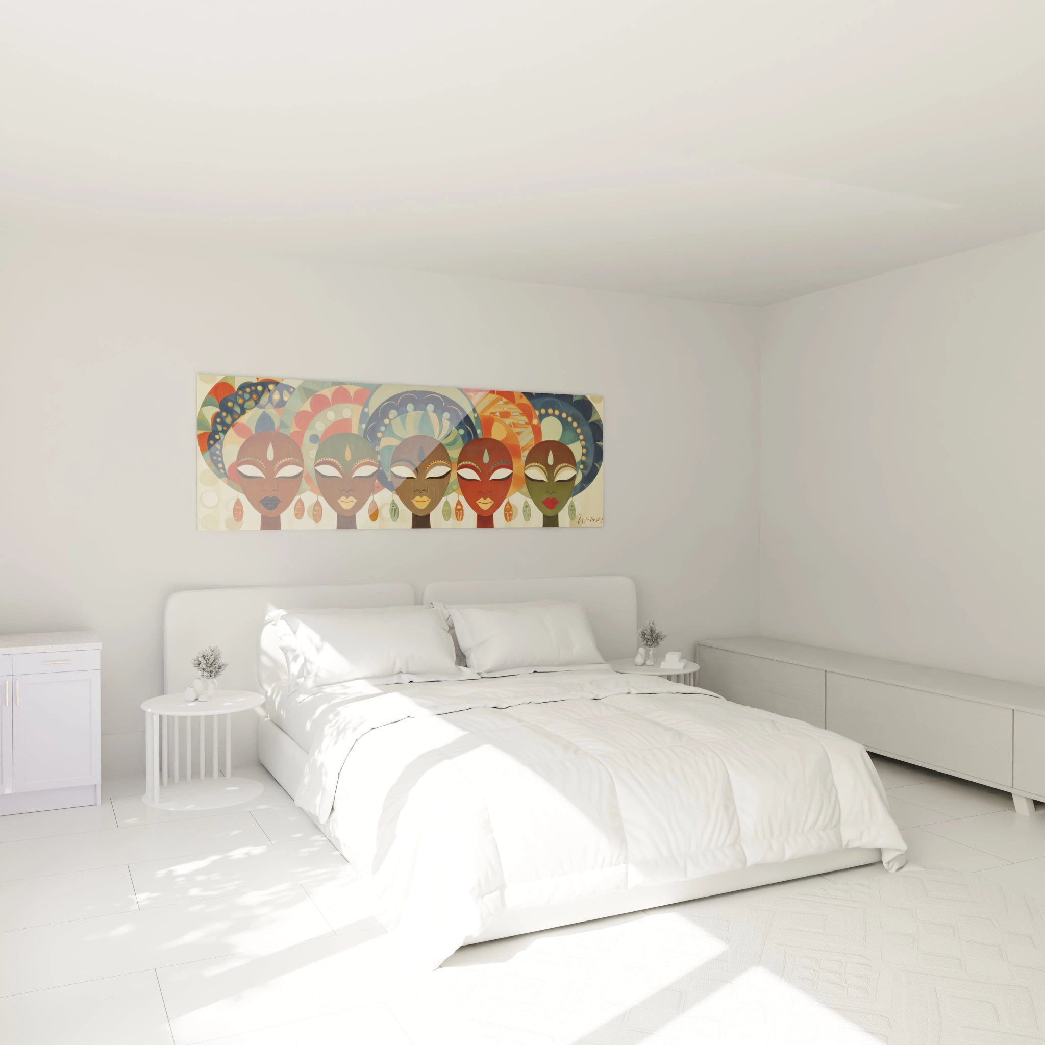 Tableau mural masque africain de Walensky, décor coloré pour ajouter du style à votre chambre