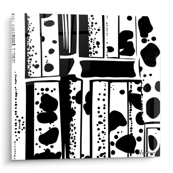 Tableau tacheté noir et blanc de Walensky avec un design moderne et artistique