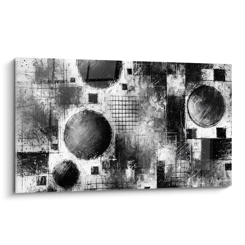 Quadro Meccanica del Caos - Edizione Bianco e Nero Astratto