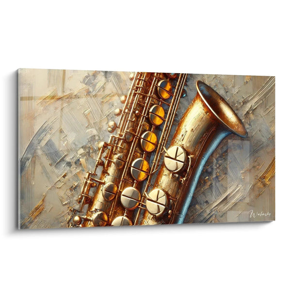 Schilderij Gouden Melodie - Abstracte Muziek Editie