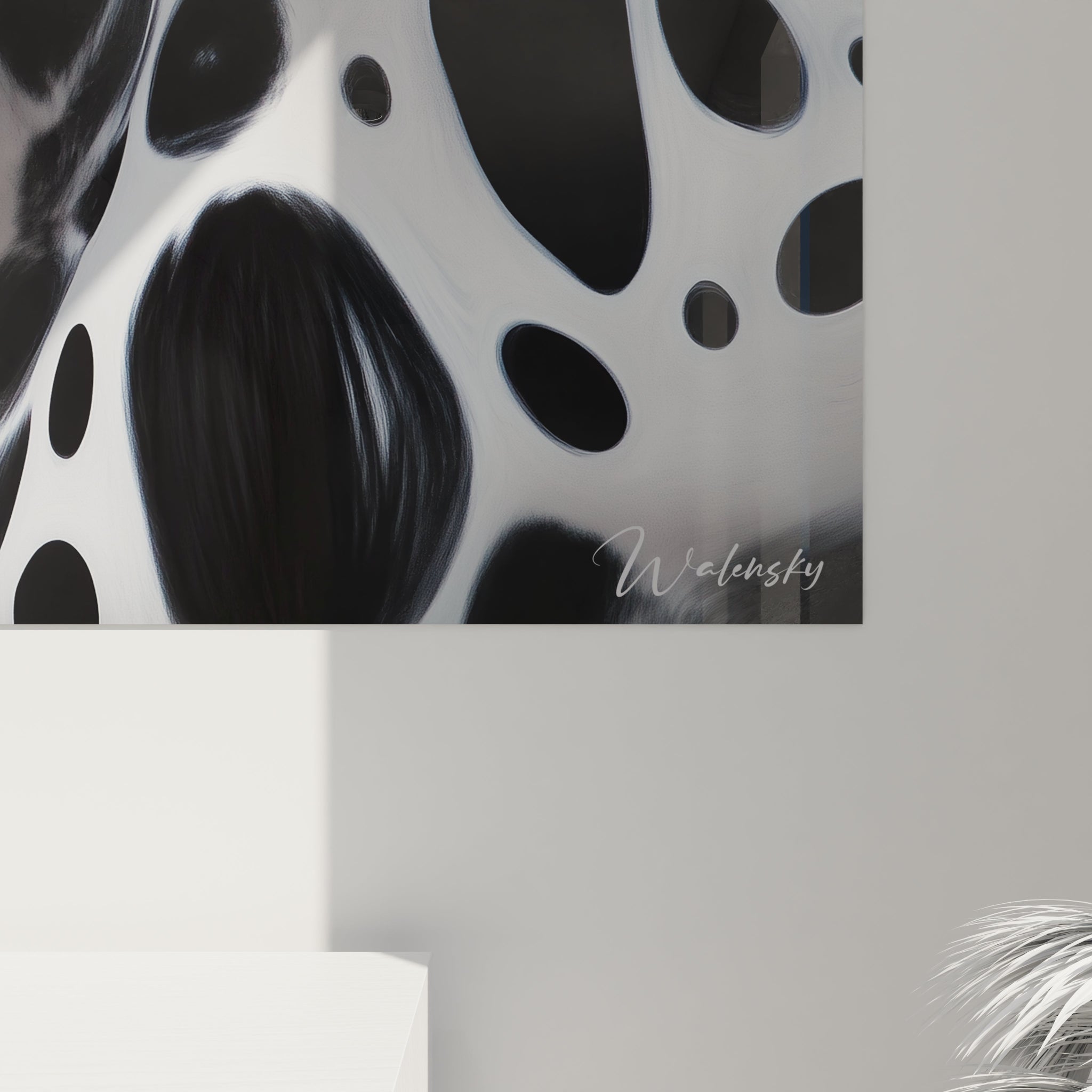 Tableau tacheté noir et blanc de Walensky avec un design moderne et artistique pour la décoration intérieure