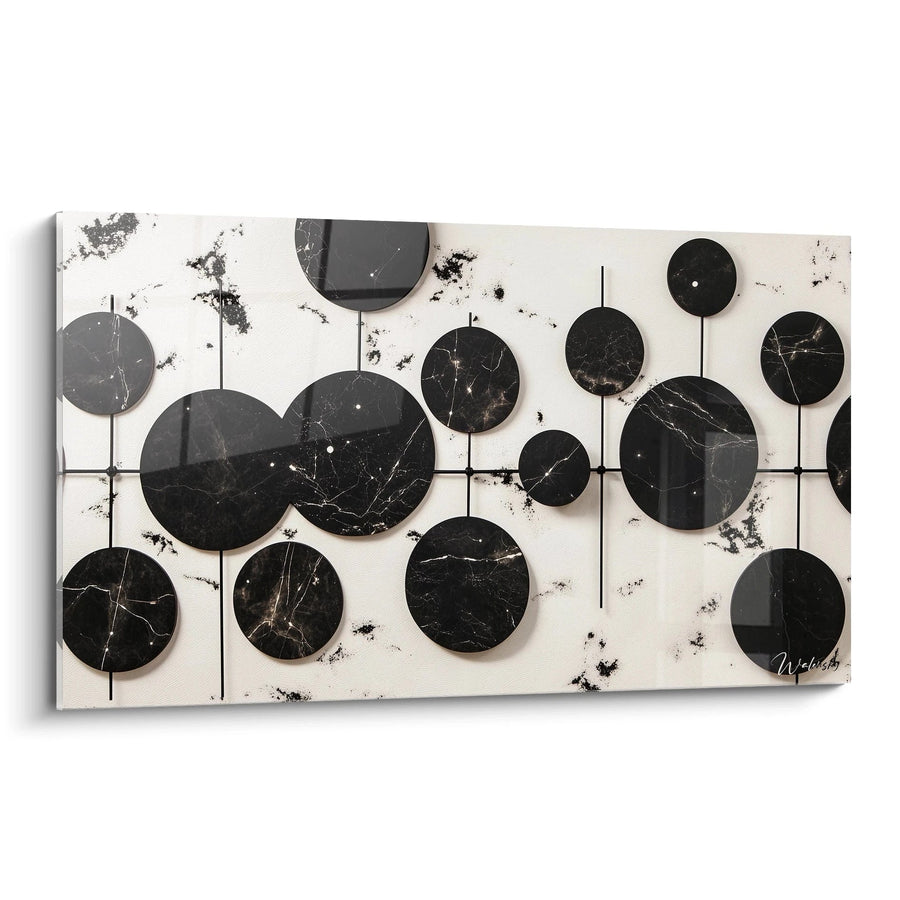 Tableau Météores Suspendus - édition tacheté noir et blanc