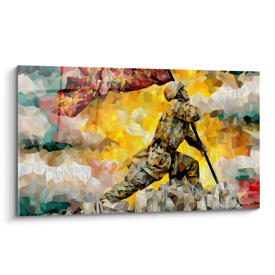 Painting Soldier red and yellow flag ardent - Summit of victory - Military Edition
