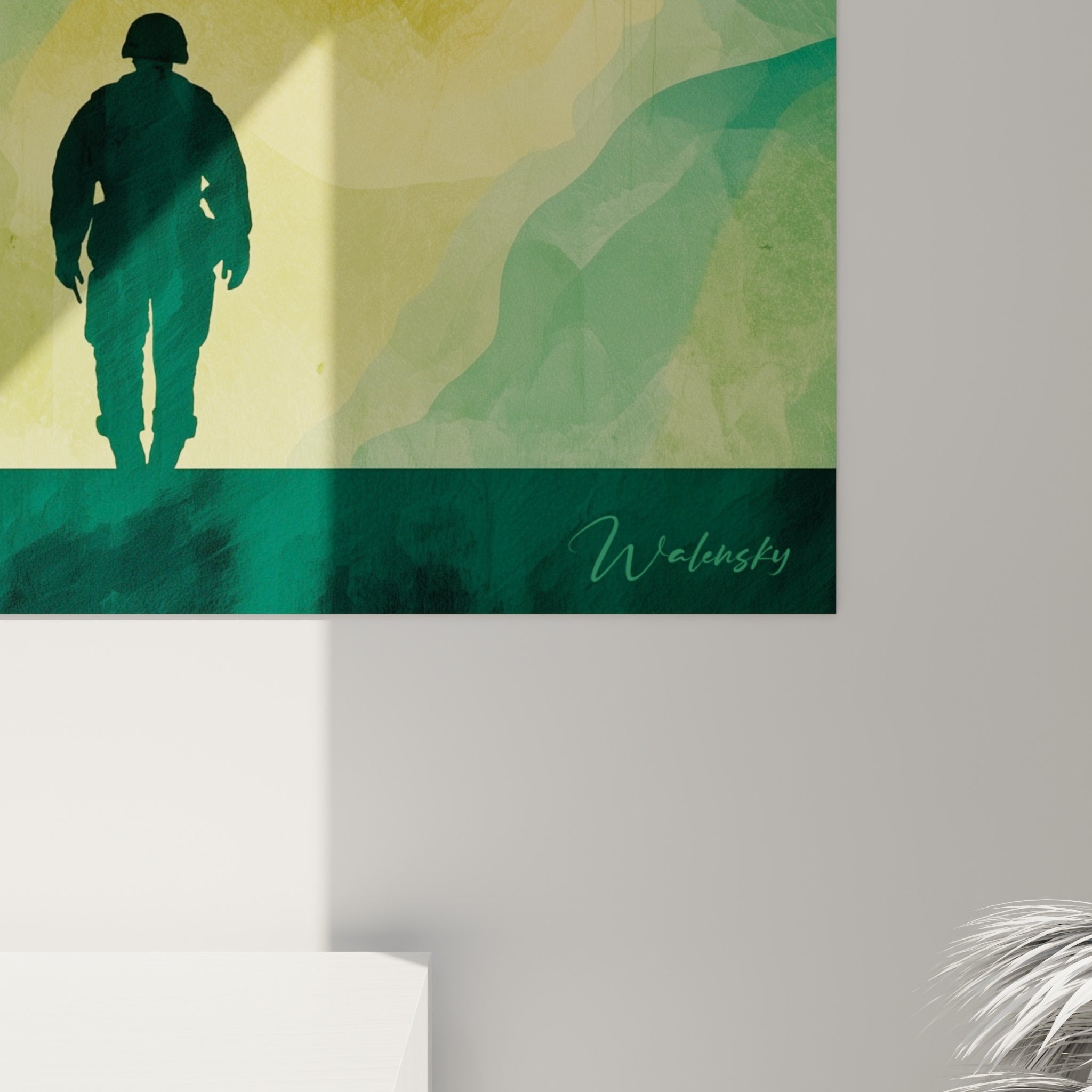Empâtements colorés du tableau militaire révélant coulures orangées et nuances vertes en gros plan sur la toile